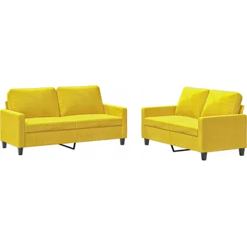 Sedací souprava Sedací souprava Sametově žlutá 2 2-místné pohovky 138x77x80 cm a 158x