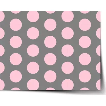 Plakát Sablio Plakát Velké růžové puntíky - 60x40 cm