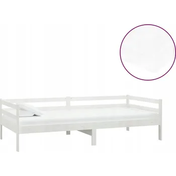Postel Bílá denní postel s matrací 90x200 cm, masivní borovicové dřevo