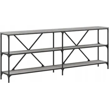 Konferenční stolek Konzolový stolek z dřevotřísky a železného rámu, šedý dub So