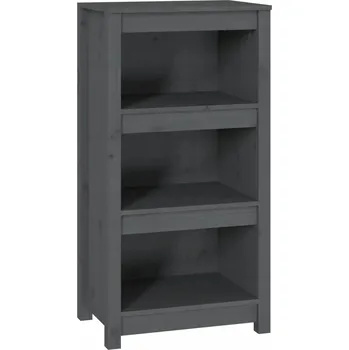 Knihovna Regál na knihy z masivního borovicového dřeva, šedý, 50x35x97 cm