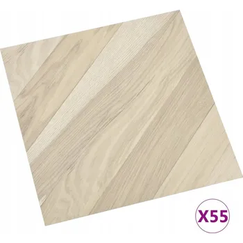 Obklad Sada samolepicích podlahových panelů PVC, béžové proužky, 30,5 x 30,5 cm