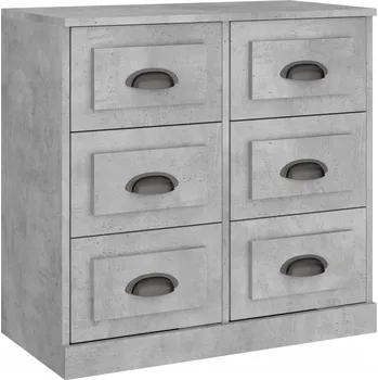 Komoda Skříňka z materiálu na bázi dřeva v šedé barvě Betonu 70x35,5x67,5 cm
