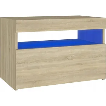 Noční stolek Noční stolek LED RGB, dub sonoma, 60x35x40 cm