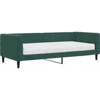 Pohovka Tmavě zelená pohovka s funkcí spaní 223 x 100 x 68 cm s matrací 90 x 20