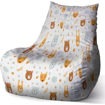 Sedací pytel Sablio Sedací vak Bean Medvěd a liška - 60 x 70 x 70 cm