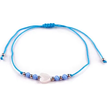 Náušnice Náramek se srdcem - 14 modrá azuro