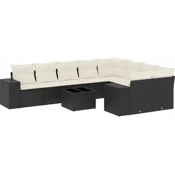 Sedací souprava Modulární sedací souprava z PE ratanu, černá, 62 x 62 x 69 cm