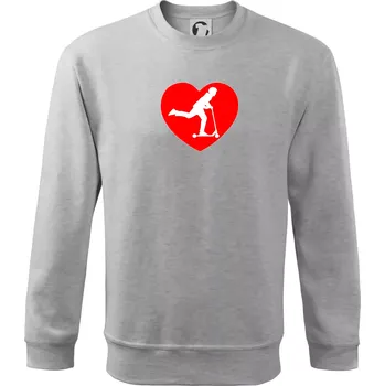 Chlapecké tričko Koloběžka srdce - Mikina Essential dětská - 146 cm/10 let ( Světlešedý Melír )