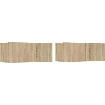 Komoda Nástěnná RTV skříňka se dvěma dvířky, Dub Sonoma, 80x30x30 cm