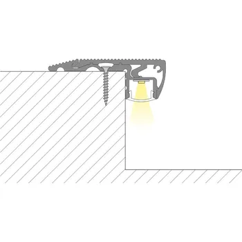 LED páska Nášlapný hliníkový profil 59x22 mm, černá barva, matný difuzor 1m *ML-761.087.02.1