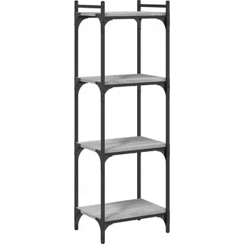 Knihovna Regál na knihy s kovovým rámem, šedý dub sonoma, 40x30x120 cm