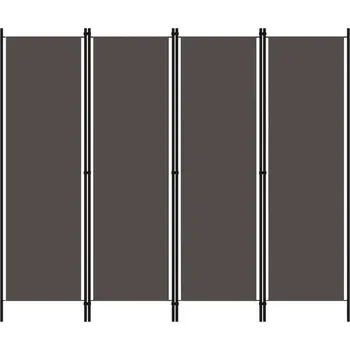 Paraván Paraván 4-dílný Volně Stojící Antracitový 200 x 180 cm