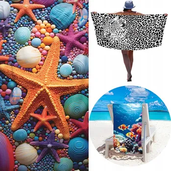 Osuška Plážová osuška velká rychleschnoucí 100x180cm XXL koupací FOTBALOVÝ MÍČ