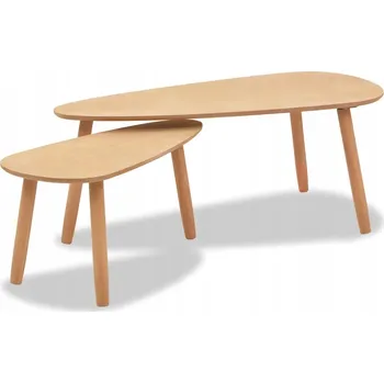 Konferenční stolek Sada 2 Skandinávských Konferenčních Stolků, Borovicové Dřevo, 100x50x40cm, 70x