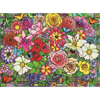 puzzle pro nejmenší RAVENSBURGER Puzzle Květinový svět Tiffany XXL 100 dílků
