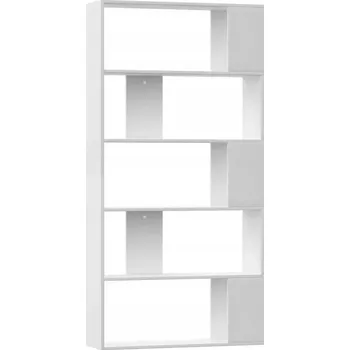 Knihovna Knihovna s 5 policemi, bílá, 80x24x159 cm