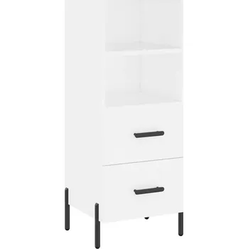 Koupelnový nábytek Boční skříňka z dřevěného kompozitu, bílá, 34,5x34x90 cm