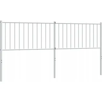 Klasické kovové Čelo Postele, bílé, 187 x 3 x 90 cm