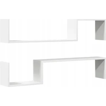 police Stylová nástěnná police, dřevěný materiál, bílá, 100x15x20 cm