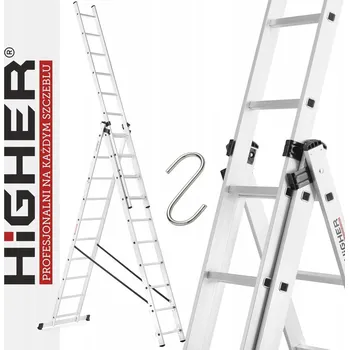 Žebřík Higher multifunkční hliníkový Žebřík , třídílný, do 150 kg