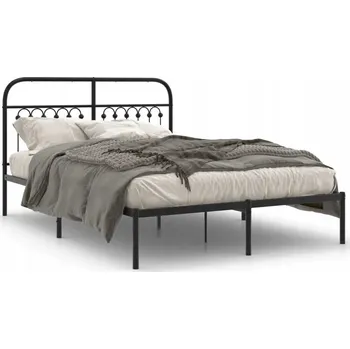 Postel Černý rám postele z oceli 196x142x100 cm s úložným prostorem