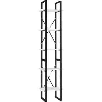 Knihovna Sada regálů na knihy v industriálním stylu, bílé, 40x30x105 cm a 40x30x70 cm