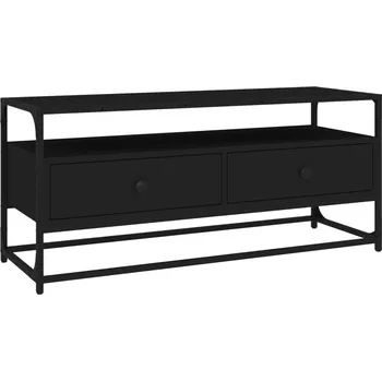 Televizní stolek TV stolek z dřevotřísky, černý, 100x35x45 cm