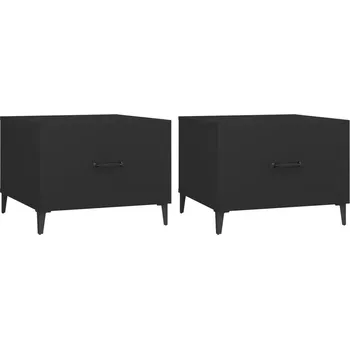 Konferenční stolek Industriální konferenční stolky se zásuvkou, černé, 50x50x40 cm