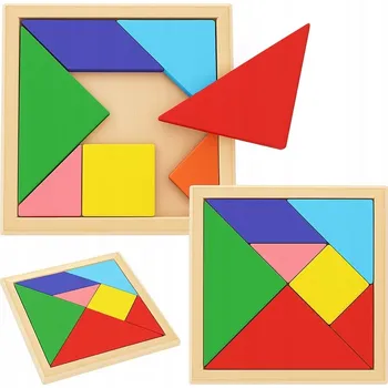 ostatní stavebnice TANGRAM LOGICKÁ HRA KREATIVNÍ SKLÁDAČKA STAVEBNICE DŘEVĚNÉ PUZZLE PRO DĚTI