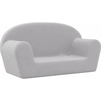 Pohovka Měkká Dětská Pohovka pro 2 Osoby se Snímatelným Potahem, Světle Šedá, 84x3