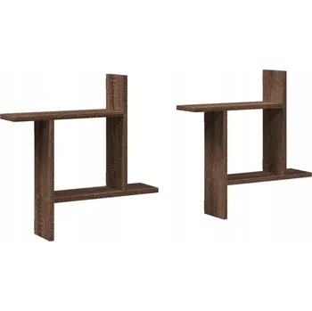 police Závěsné nástěnné police z materiálu na bázi dřeva, hnědý dub, 50 x 12 x