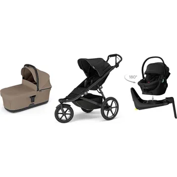 Přeprava dětí Originální set THULE 4 v 1 Black,Tinted Taupe, Black Celoodpružený ikonický kočárek do každého terénu