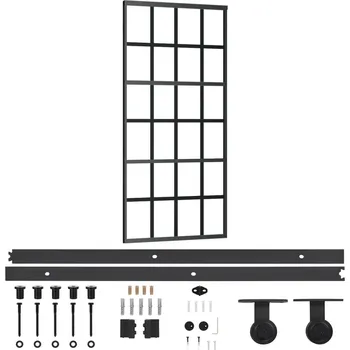Interiérové dveře Posuvné skleněné dveře ESG s tlumeným dovíráním, 90x205 cm, černé