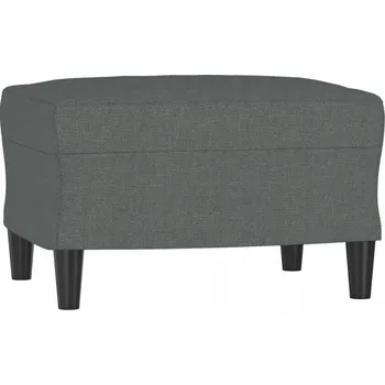 Taburet Podnožka z látky a překližky, tmavě šedá, 60x50x41 cm