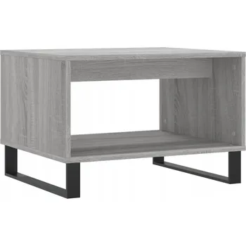 Konferenční stolek Konferenční stolek s železnýma nohama, Šedý dub Sonoma, 60x50x40 cm