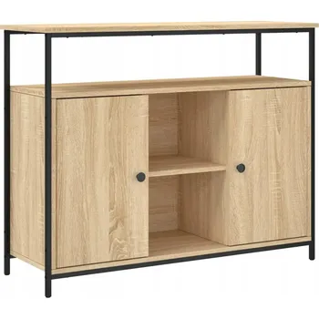 Komoda Úložná skříňka s výstavní deskou, dub sonoma, 100x35x80 cm