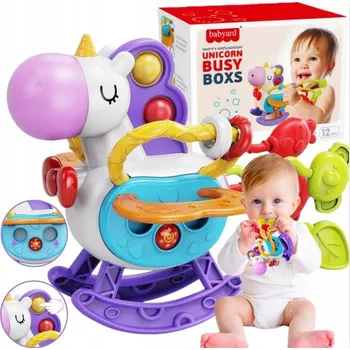 KOUSÁTKO CHRASTÍTKO SENZORICKÁ HRAČKA KONÍK PRO MIMINKA DĚTI BEZPEČNÉ