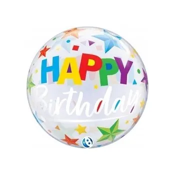 Balónek Fóliový balónek Takara Kosan Bubble Birthday - Narozeninové hvězdy, 56 cm