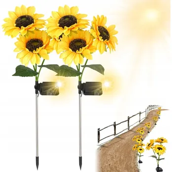 Venkovní osvětlení 2 KS SOLÁRNÍCH LAMP VE TVARU SLUNEČNICE S 20 LED DIODAMI PRO ZAHRADU A CESTU