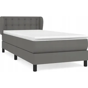 Postel Kontinentální postel šedá 203 x 83 x 78/88 cm s matrací 80 x 200 x 20 cm