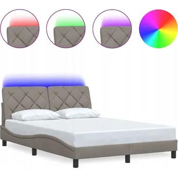 Postel Rám postele s LED podsvícením, taupe, 218 x 125 x 74,5 cm