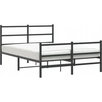 Postel Černý kovový rám postele o rozměrech 196 x 146 x 90 cm s čelem