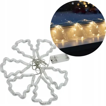 Vánoční dekorace LED světýlka na vánoční stromeček 6 kusů Vánoční dekorace na baterie – teplá bílá