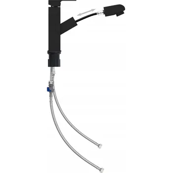 Vodovodní baterie Umyvadlová baterie s vytahovací hubicí, černá, 157x172 mm, mosaz/ABS