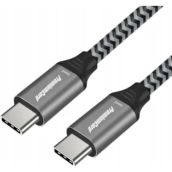 Datový kabel Kabel PremiumCord USB-C (USB 3.2 GEN 2, 3 A, 60 W, 20 Gbit/s) s bavlněným opletem, 0,5 m, ku31cr05