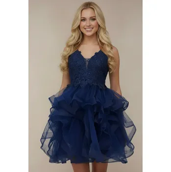 Dámské šaty Colett Koktejlové Šaty BROOKE tmavě modré Barva: Tmavě modrá, Velikost: L