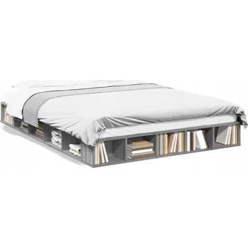 Postel Rám postele s úložným prostorem 200 x 140 x 20 cm, šedý dub sonoma