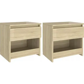 Noční stolek Noční stolek se zásuvkou a úložným prostorem, dub sonoma, 40x30x39 cm