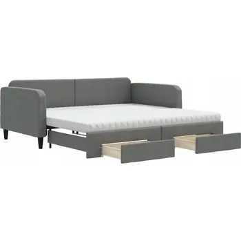 Zahradní lehátko Rozkládací lehátko 2 v 1 tmavě šedé 223 x 110 x 75 cm